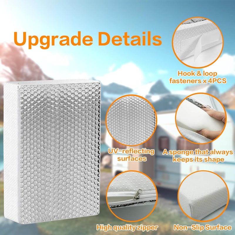 Toldear RV Vent Insulator and Skylight Cover 22″x14″x3″ with UV Protection Layer Reduce Heat Transfer & Increase A/C Efficiency RV Accessories for Vent Inside Camper Trailer - Image 3